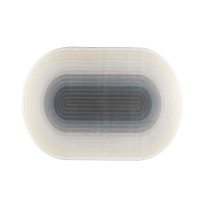 ZUIVER olympisk teppe, med mnster, oval - bl decolan (160x230)