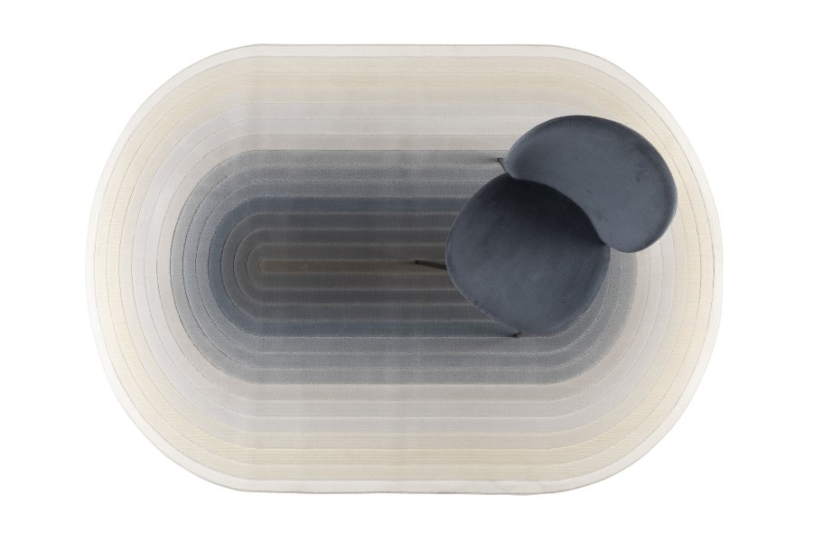 ZUIVER olympisk teppe, med mnster, oval - bl decolan (160x230)