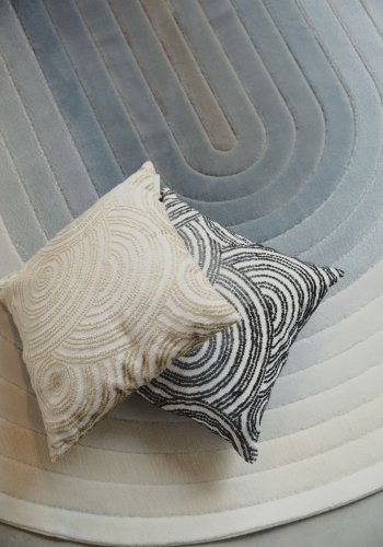 ZUIVER olympisk teppe, med mnster, oval - bl decolan (160x230)