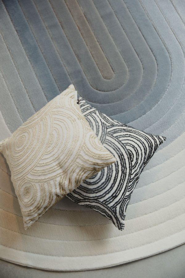 ZUIVER olympisk teppe, med mnster, oval - bl decolan (160x230)