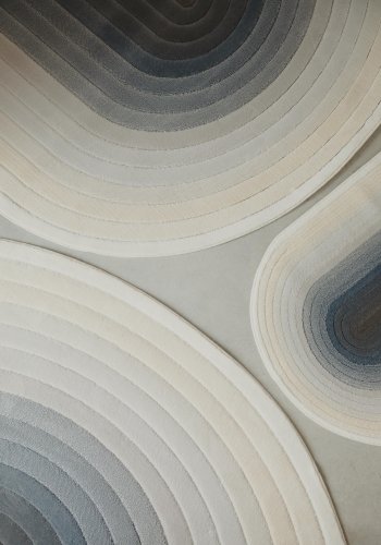 ZUIVER olympisk teppe, med mnster, oval - bl decolan (160x230)