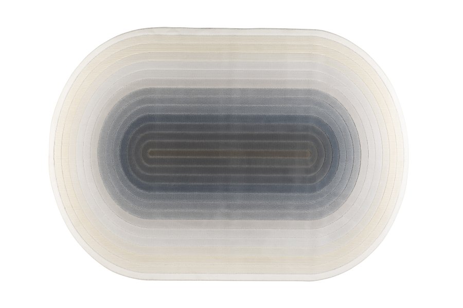 ZUIVER olympisk teppe, med mnster, oval - bl decolan (200x290)