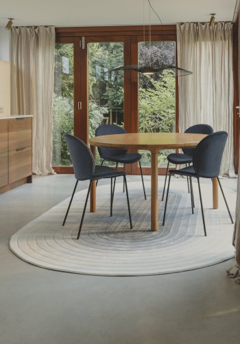 ZUIVER olympisk teppe, med mnster, oval - bl decolan (200x290)