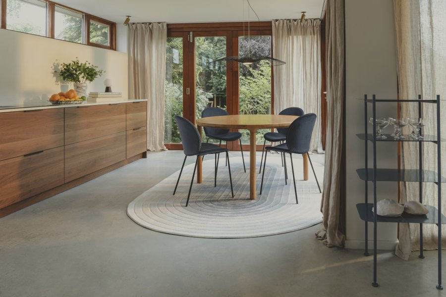 ZUIVER olympisk teppe, med mnster, oval - bl decolan (200x290)