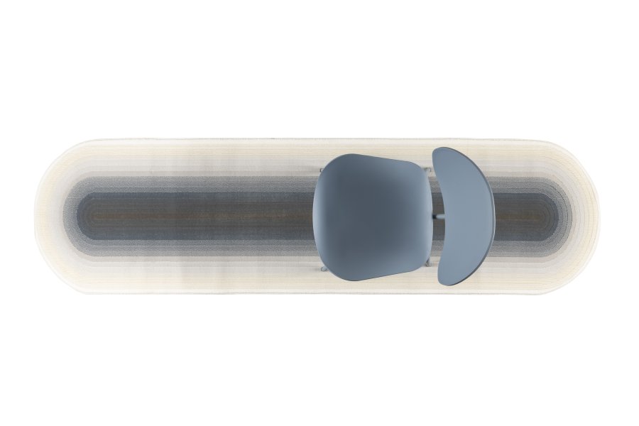 ZUIVER olympisk teppe, med mnster, oval - bl decolan (67x245)