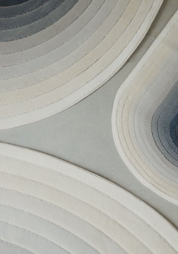 ZUIVER olympisk teppe, med mnster, oval - bl decolan (67x245)