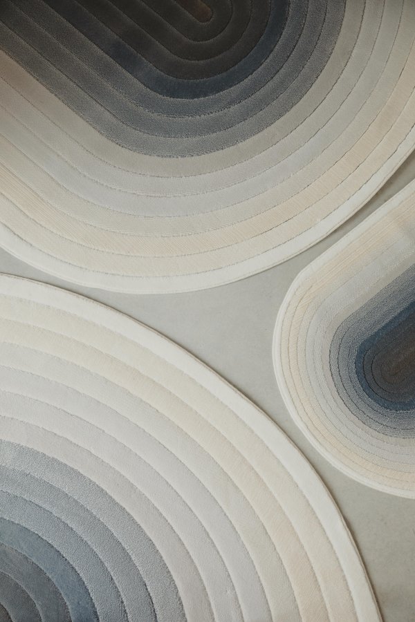 ZUIVER olympisk teppe, med mnster, oval - bl decolan (67x245)