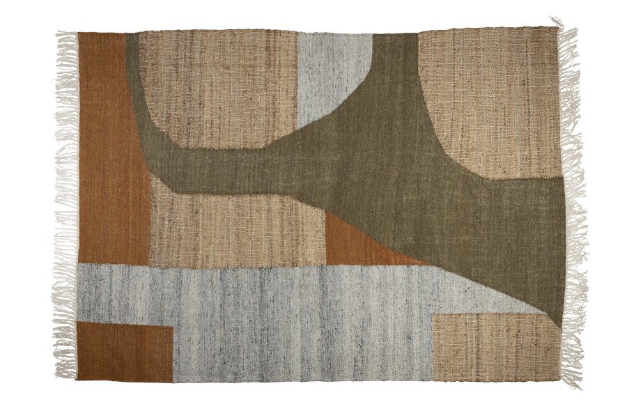 DUTCHBONE Pavilion teppe, rektangulrt - brun og flerfarget ull (160x230)