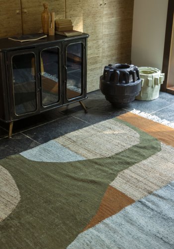 DUTCHBONE Pavilion teppe, rektangulrt - brun og flerfarget ull (200x300)