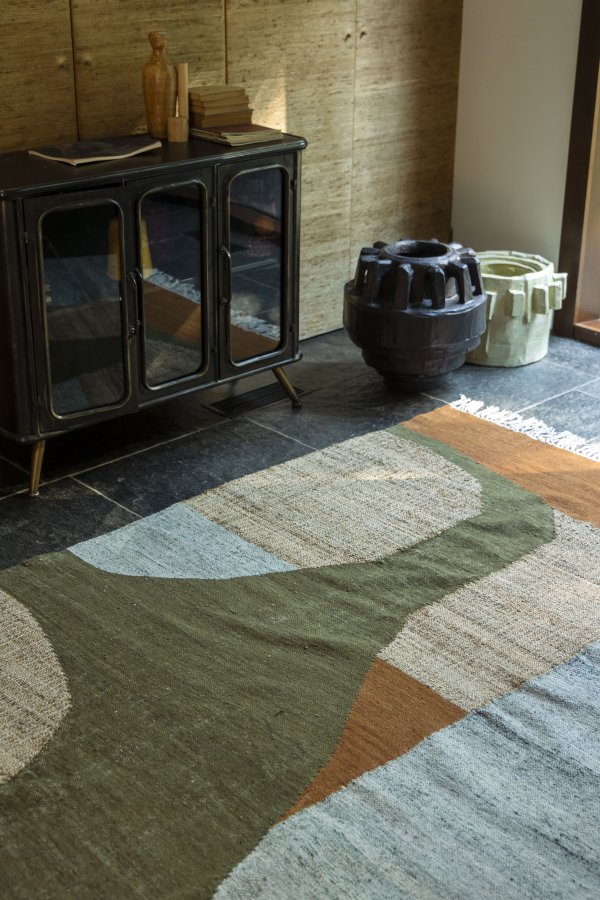 DUTCHBONE Pavilion teppe, rektangulrt - brun og flerfarget ull (200x300)