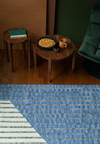 DUTCHBONE Hampton Teppich, rechteckig – blaue und mehrfarbige Baumwolle (160x230)