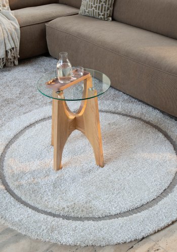 ZUIVER Spark teppe, med mnster, oval - beige ull (160x300)