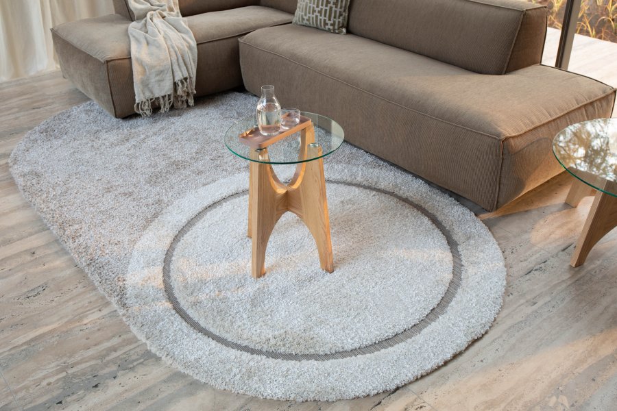 ZUIVER Spark teppe, med mnster, oval - beige ull (160x300)