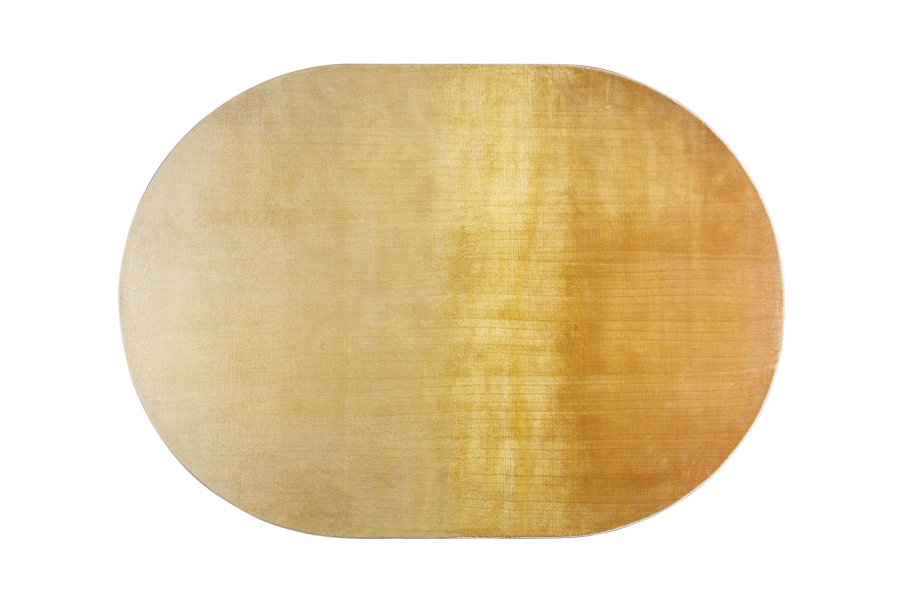 ZUIVER Sunset teppe, oval - gul polyester (160x230)