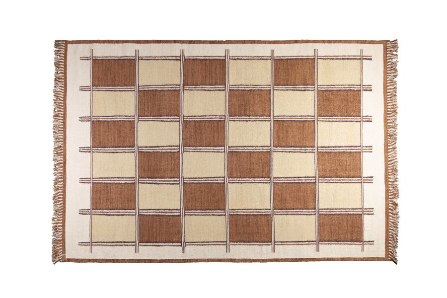 DUTCHBONE Gambit Teppich, rechteckig – Terrakotta und mehrfarbige Baumwolle (160x230)