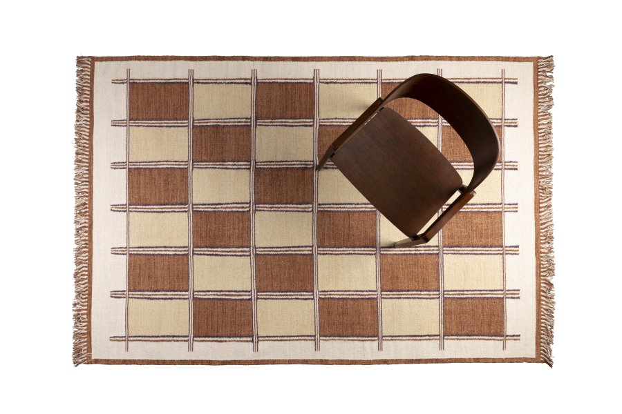 DUTCHBONE Gambit Teppich, rechteckig – Terrakotta und mehrfarbige Baumwolle (160x230)