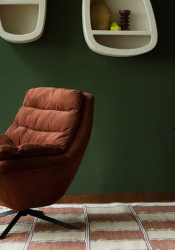 DUTCHBONE Gambit Teppich, rechteckig – Terrakotta und mehrfarbige Baumwolle (160x230)