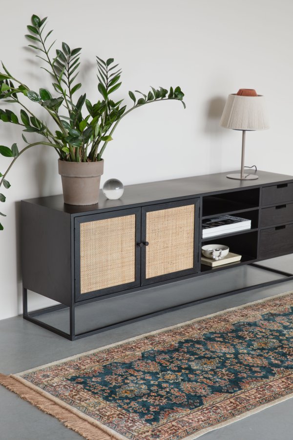 WHITE LABEL LIVING Raz teppe, rektangulrt - kamel og flerfarget viskose (240x80)