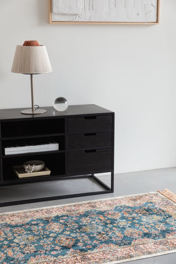 WHITE LABEL LIVING Raz teppe, rektangulrt - kamel og flerfarget viskose (240x80)