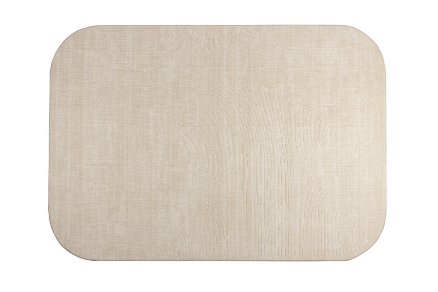WHITE LABEL LIVING Lignes teppe, rektangulrt - beige decolan (160x230)