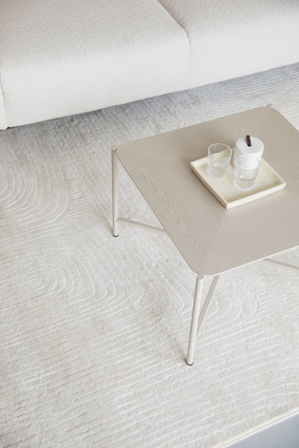WHITE LABEL LIVING Lignes teppe, rektangulrt - beige decolan (160x230)