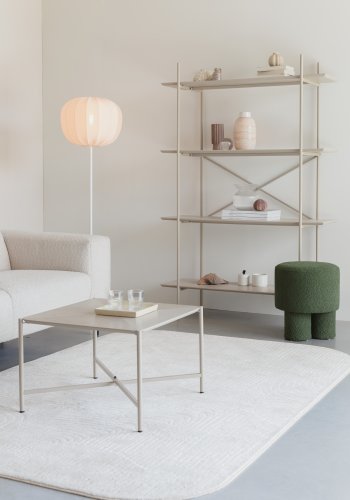 WHITE LABEL LIVING Lignes teppe, rektangulrt - beige decolan (160x230)