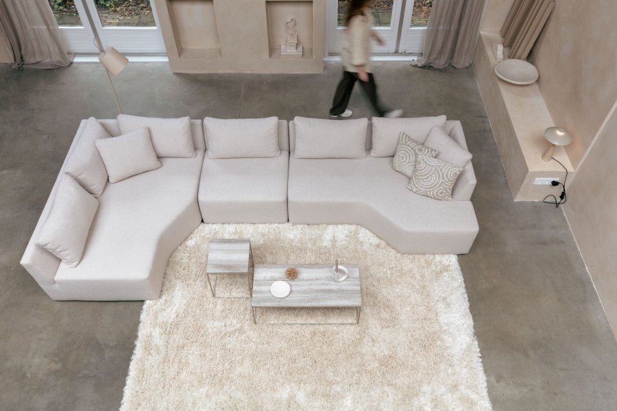 ZUIVER Krllete teppe, rektangulrt - beige HSPP/polyester/ull (160x230)