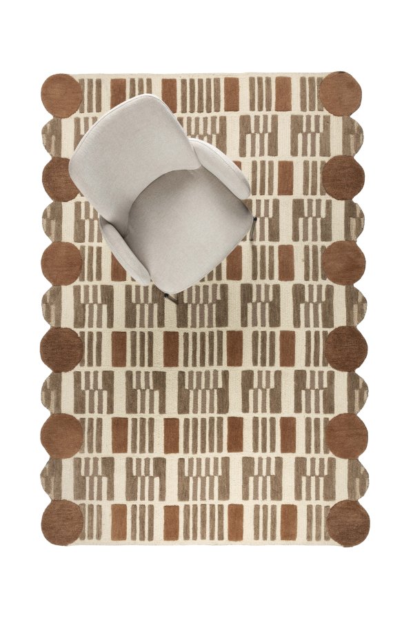 WHITE LABEL LIVING Mundra-teppe, rektangulrt - beige ull (160x230)