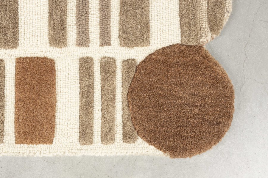 WHITE LABEL LIVING Mundra-teppe, rektangulrt - beige ull (160x230)