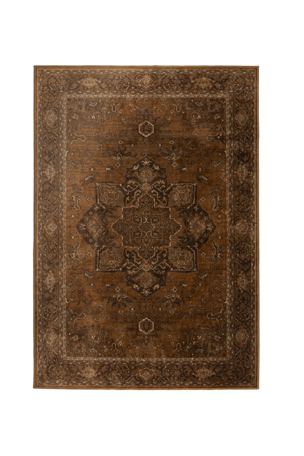 WHITE LABEL LIVING Rayan-teppe, rektangulrt - brun/beige viskose/polyester/bomull (140x200)