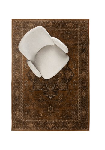 WHITE LABEL LIVING Rayan-teppe, rektangulrt - brun/beige viskose/polyester/bomull (140x200)