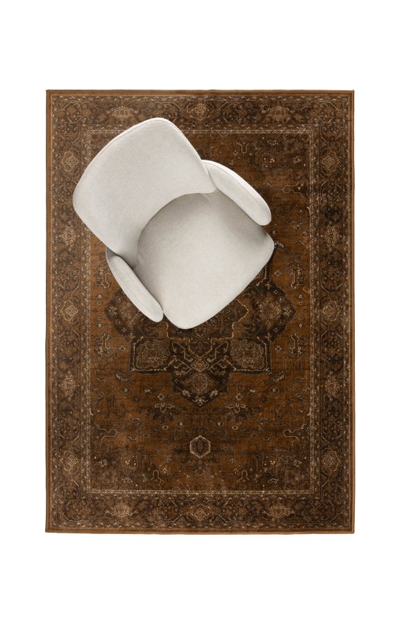 WHITE LABEL LIVING Rayan-teppe, rektangulrt - brun/beige viskose/polyester/bomull (140x200)