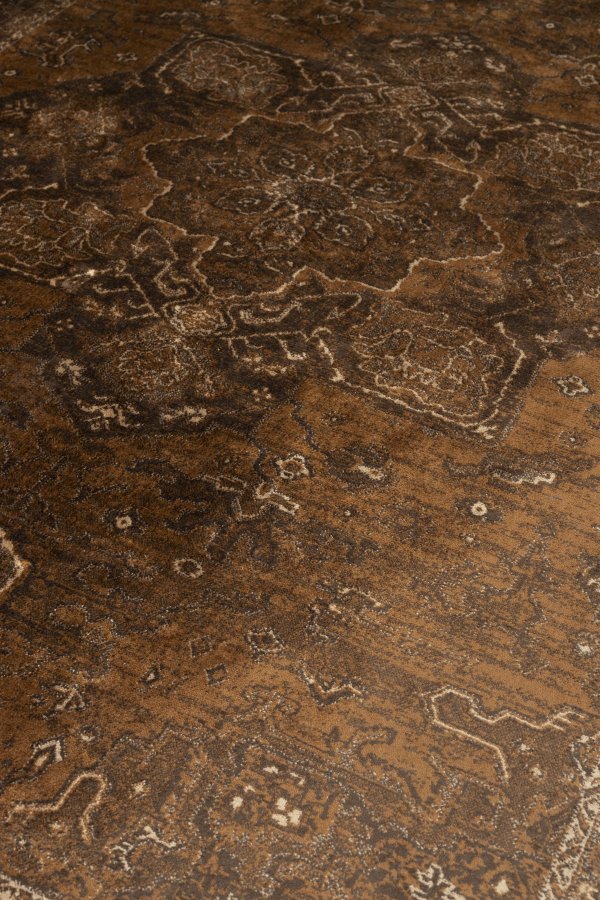 WHITE LABEL LIVING Rayan-teppe, rektangulrt - brun/beige viskose/polyester/bomull (140x200)