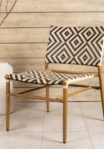 VENTURE DESIGN Calapan utendrs lenestol - beige/brun polyrattan og naturlig aluminium