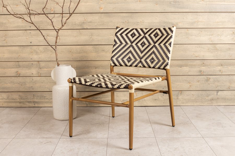 VENTURE DESIGN Calapan utendrs lenestol - beige/brun polyrattan og naturlig aluminium