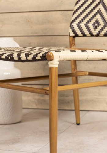 VENTURE DESIGN Calapan utendrs lenestol - beige/brun polyrattan og naturlig aluminium