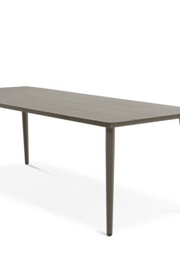 Corfu hagebord, rektangulrt - steingrtt aluminium (220x90)