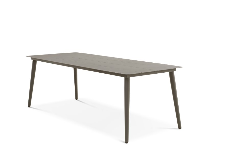 Corfu hagebord, rektangulrt - steingrtt aluminium (220x90)