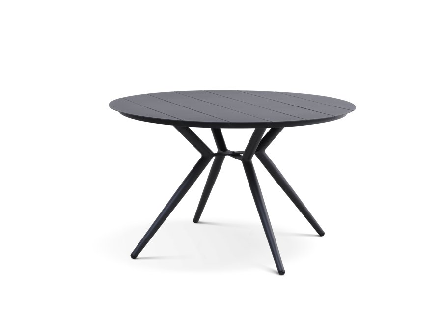 Corfu hagebord, rundt - antrasittgrtt aluminium (126)