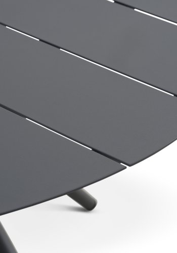 Corfu hagebord, rundt - antrasittgrtt aluminium (126)