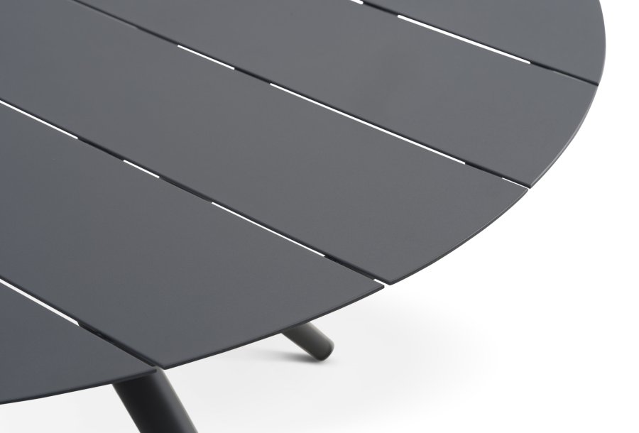 Corfu hagebord, rundt - antrasittgrtt aluminium (126)