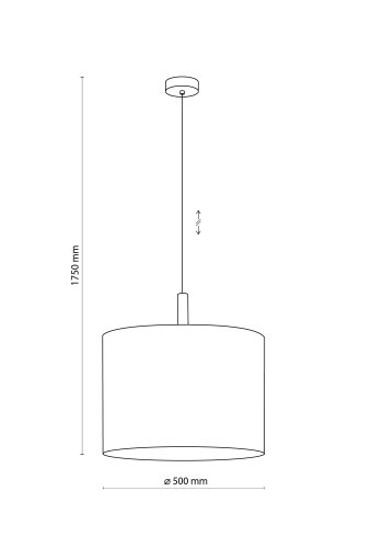 TK Deva loftlampe, rund - natur stof/fyrretr og sort stl
