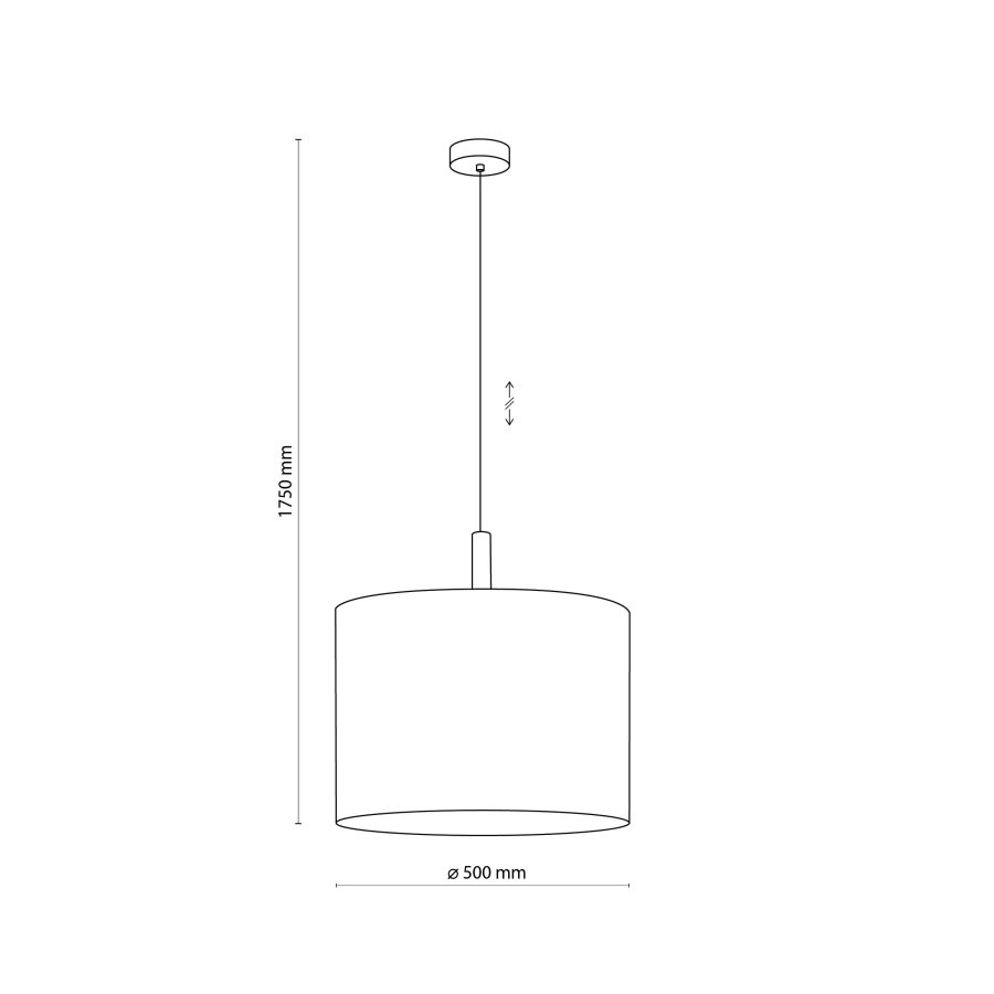 TK Deva loftlampe, rund - natur stof/fyrretr og sort stl