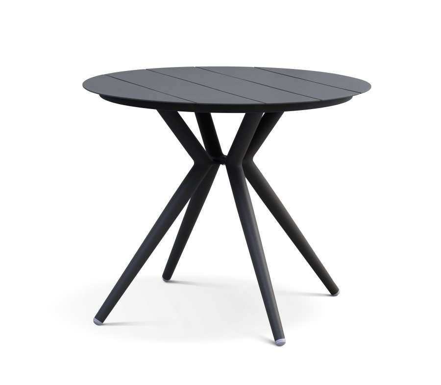 Corfu hagebord, rundt - antrasittgrtt aluminium (90)