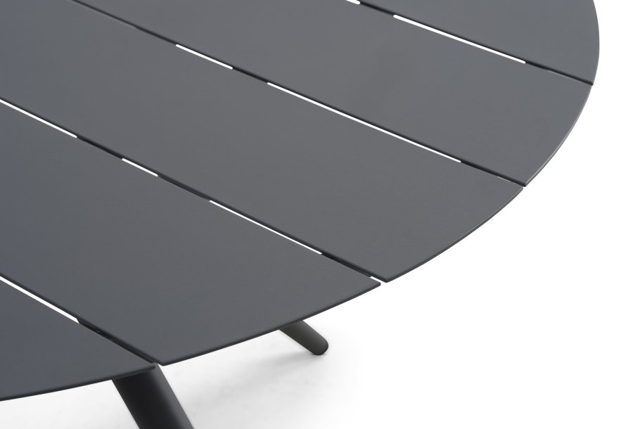 Corfu hagebord, rundt - antrasittgrtt aluminium (90)