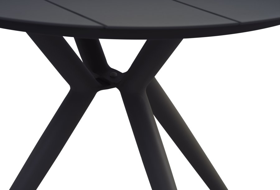 Corfu hagebord, rundt - antrasittgrtt aluminium (90)