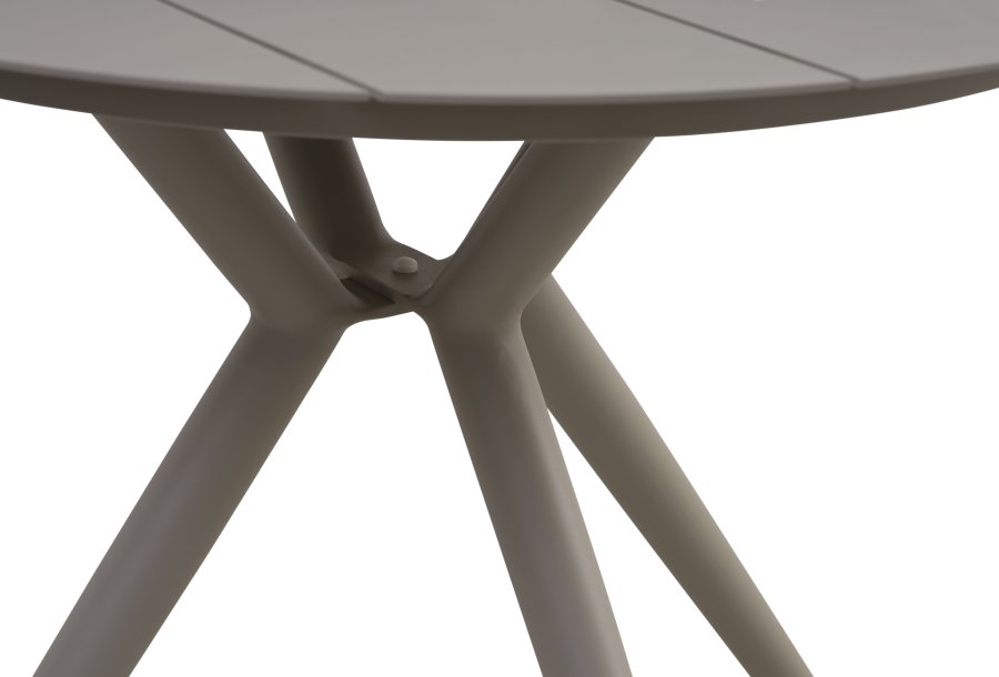 Corfu hagebord, rundt - steingr aluminium (90)