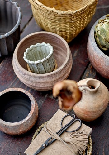 BLOOMINGVILLE Thira Dekorativer Blumentopf, Braun, Terrakotta