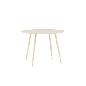 VENTURE DESIGN Plaza spisebord, rund - hvidvasket MDF og stl (100)