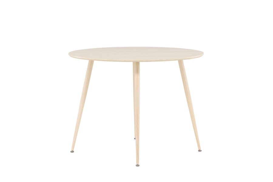 VENTURE DESIGN Plaza spisebord, rundt - hvitkalket MDF og stl (100)